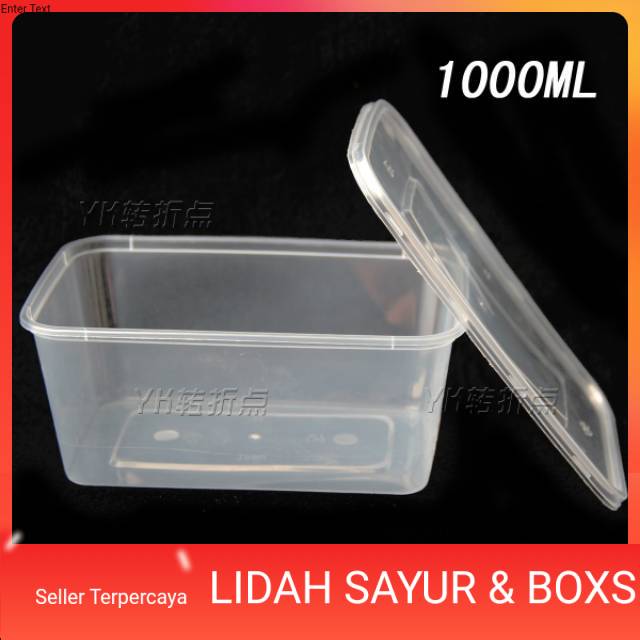 Thinwall Kotak plastik Isi 25 ukuran 1000ml rectangle wadah saji tempat makan penyimpanan