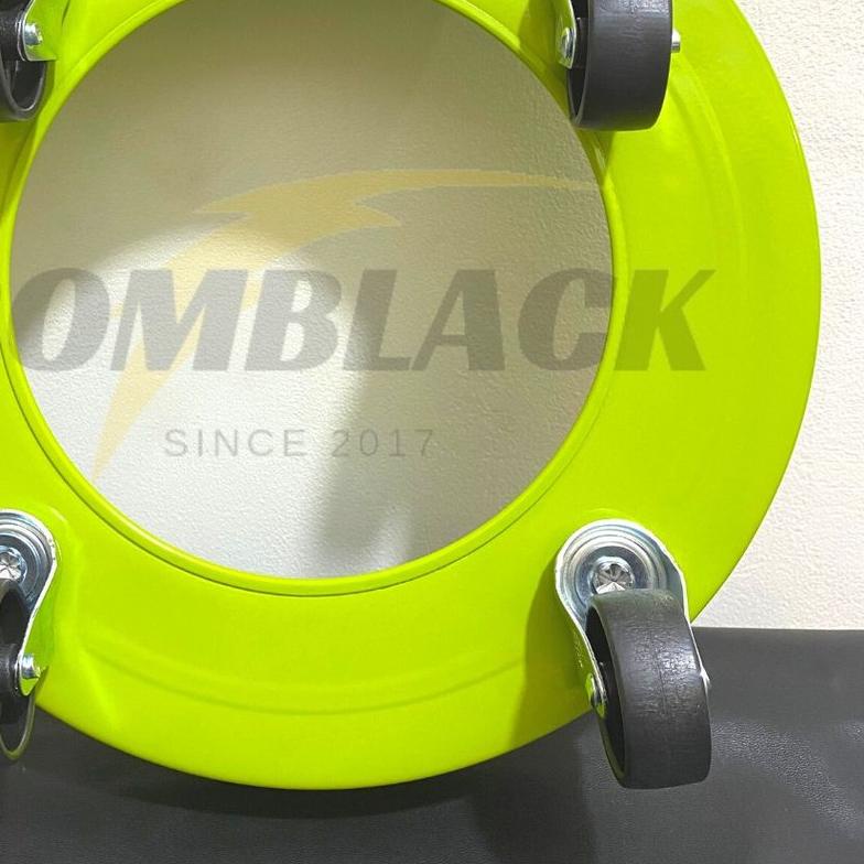 ☼ KENMASTER Tatakan gas Roda Tabung Gas Elpiji Besi Bulat Plus Roda 3kg 5kg 12kg HIJAU ➧