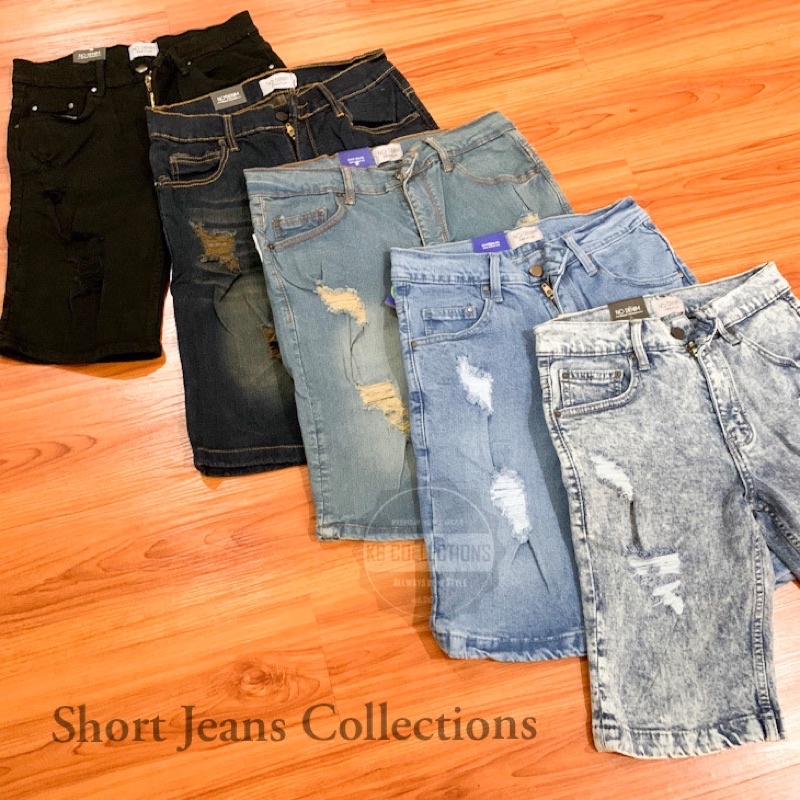 KBCollections Celana Pendek Jeans Pria Polos dan Sobek| chino dan short Jeans Pria