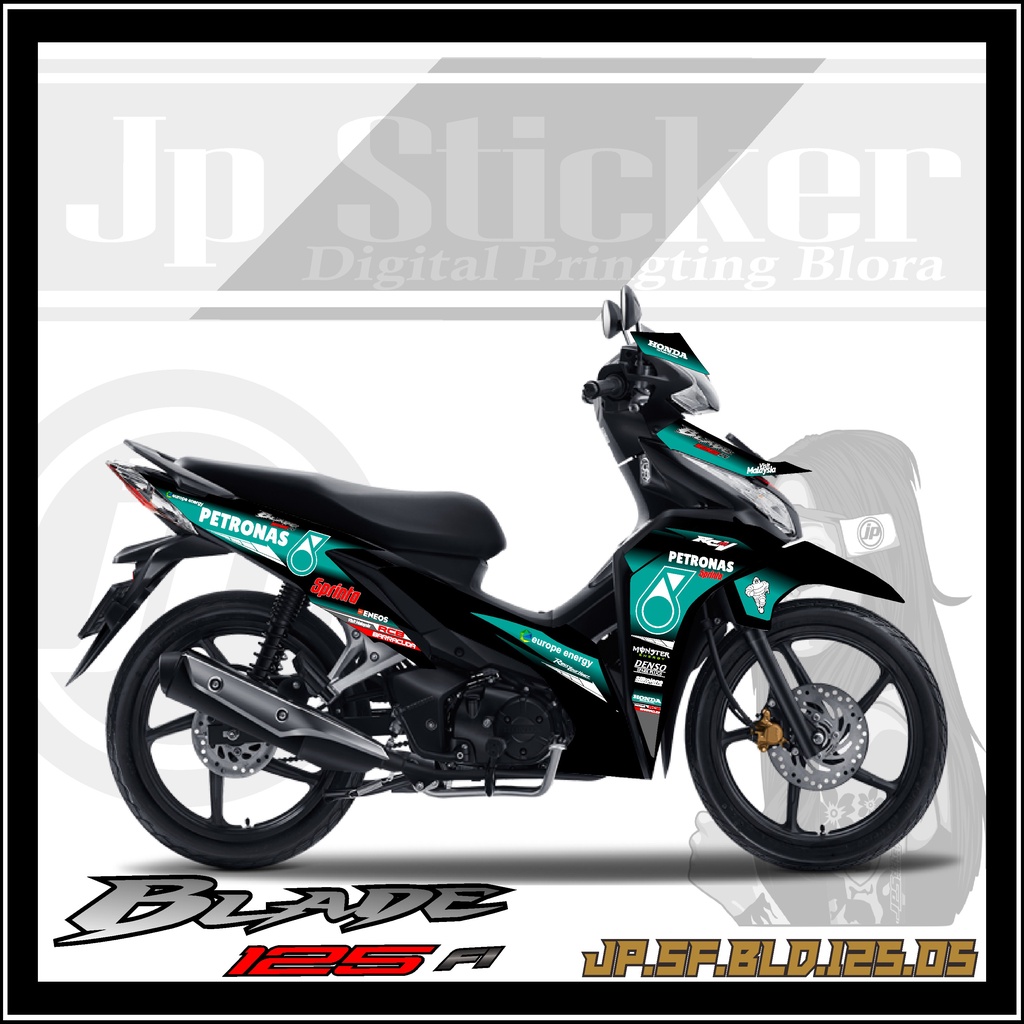 Sticker Striping Blade 125 - Stiker List Variasi Motor Honda BLADE FI 125 NEW PETRONAS JP 05