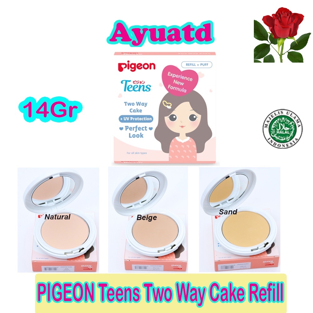 PIGEON Teens Refill Two Way Cake 14Gr / Refill Bedak Padat Mengandung Foundation