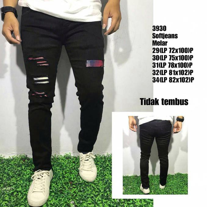 Celana Pria /Celana Sobek/Celana Murah/Celana Pria Sobek/Celana Hitam - Hitam, 29 .Aruansy.Olshop