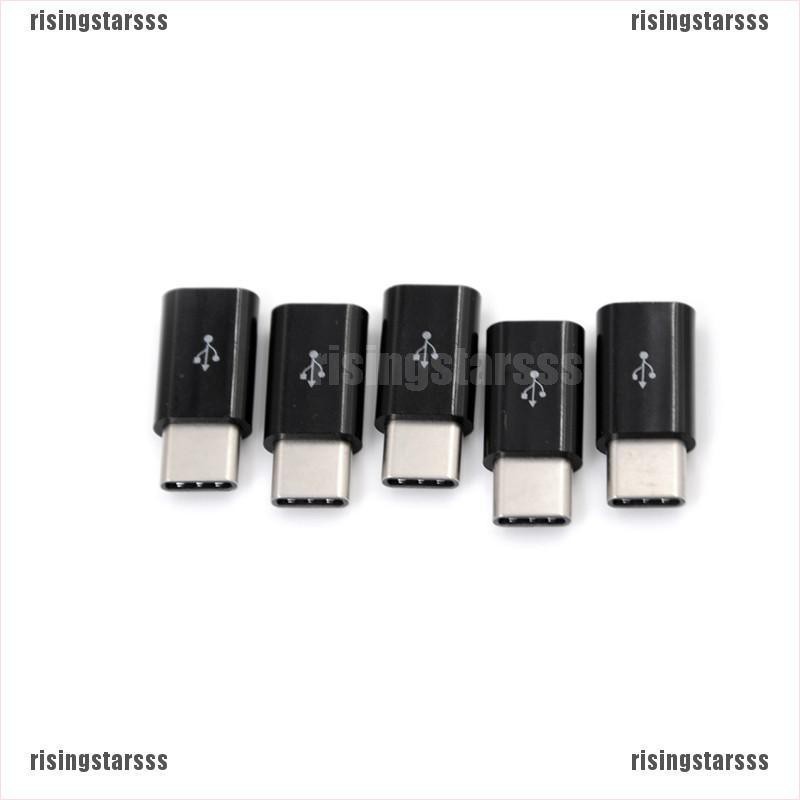 5Pcs Adapter Converter USB Type-C Male to Micro USB 3.1