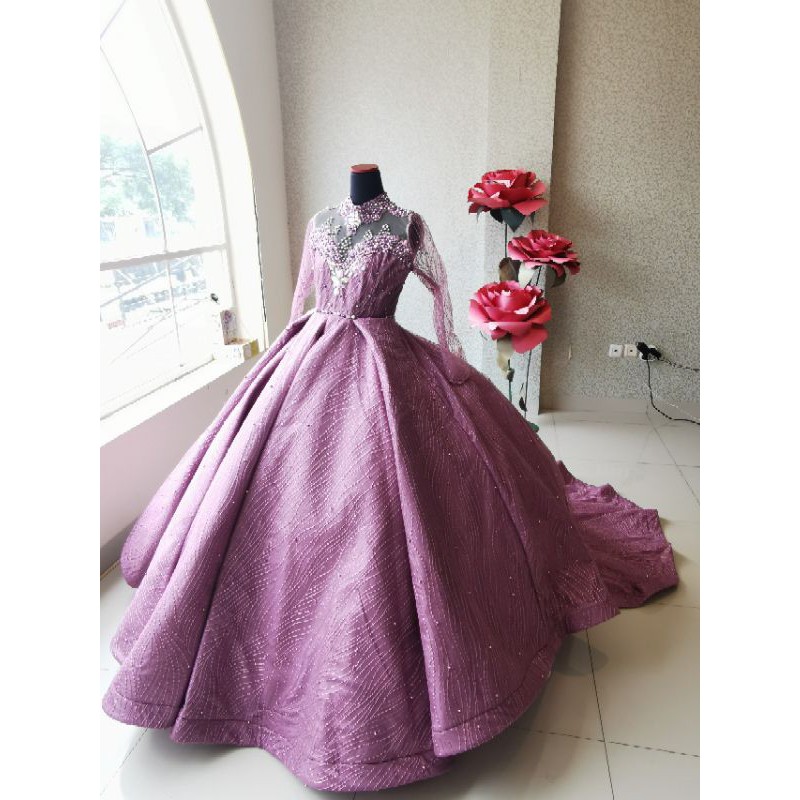 SALE READY Gaun pengantin EKOR PAyet Barbie Ballgown Petticoat Petikut  akad kebaya langsung konveksi