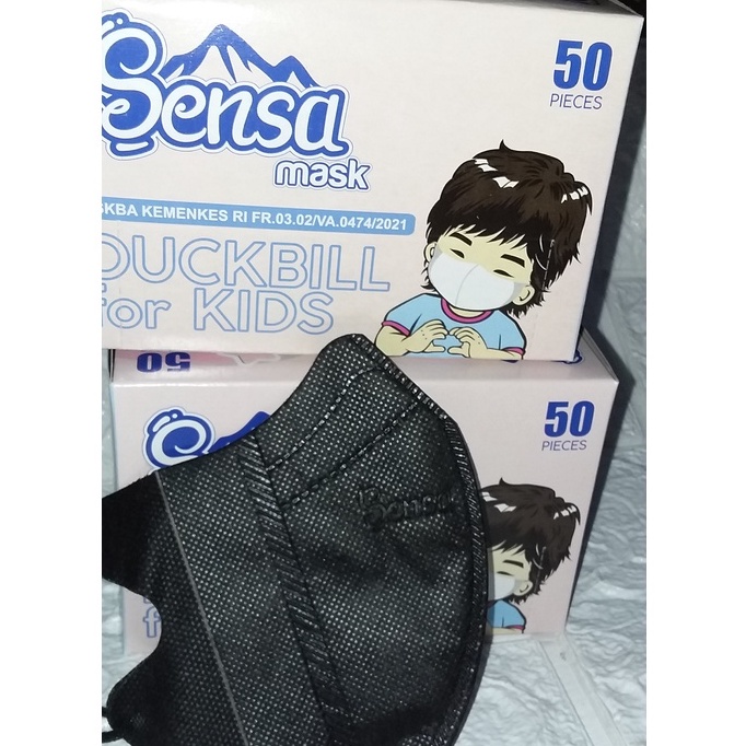 MASKER DUCKBILL SENSA ANAK ADA EMBOS ISI 50PCS