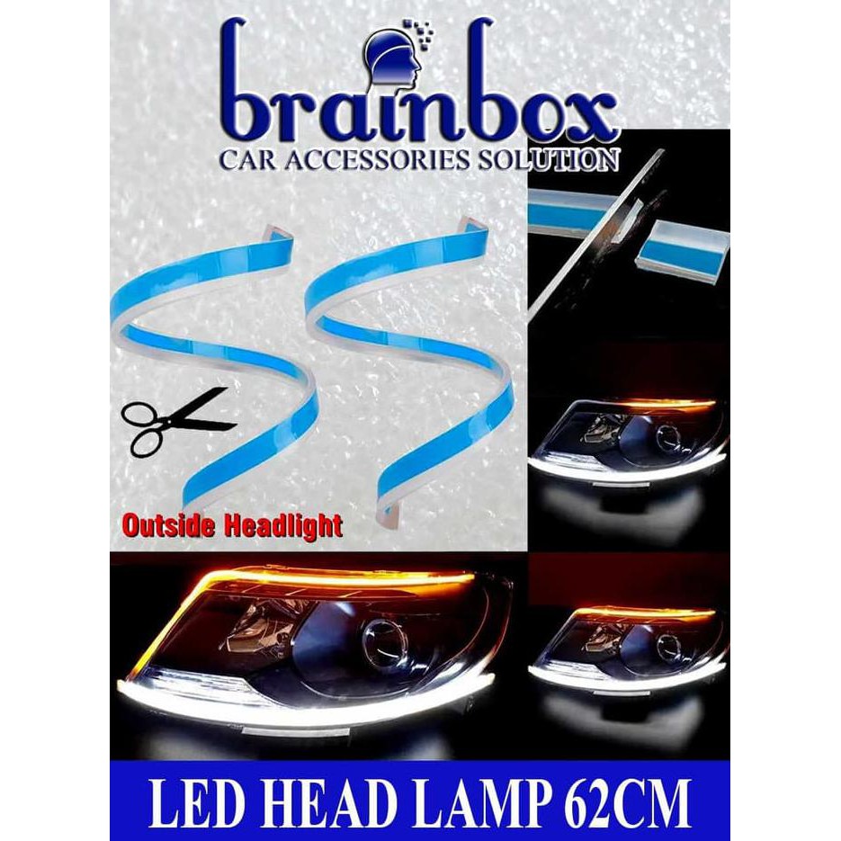 TERBAIK DRL 62CM FLEXIBLE LED HEAD LAMP MOBIL LAMPU PUTIH + KUNING - ALIS LAMP #8