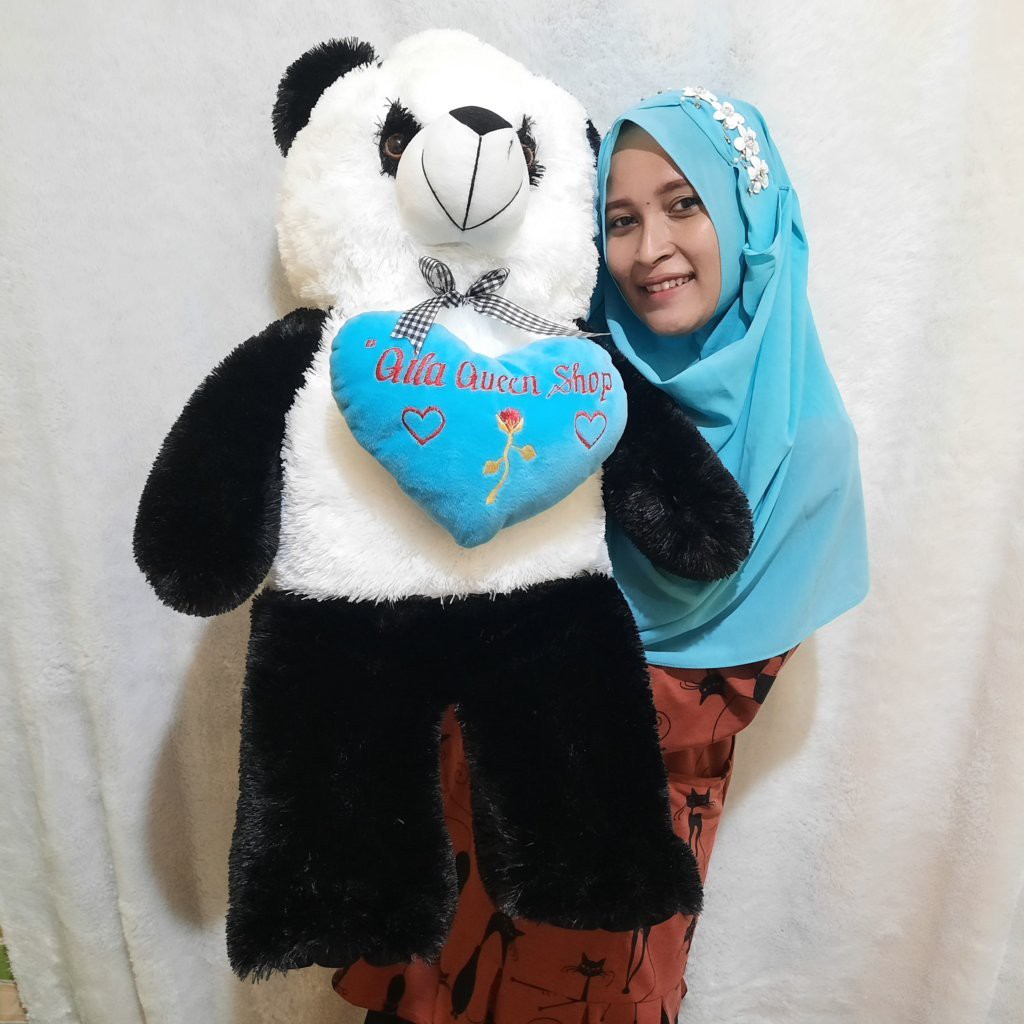 Boneka Panda jumbo HITAM PUTIH bisa ukir nama dan  photo