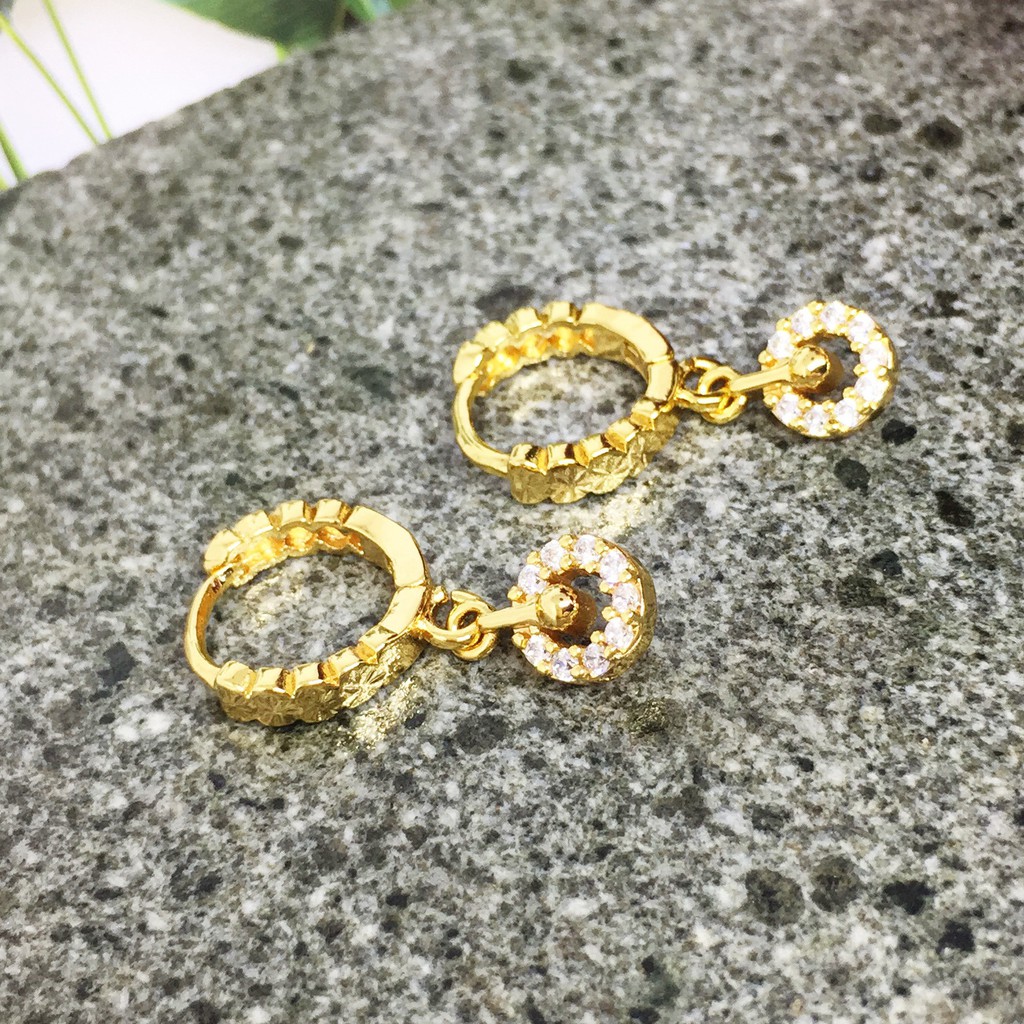 Anting Xuping Batu Putih Lapis Emas - SE0032