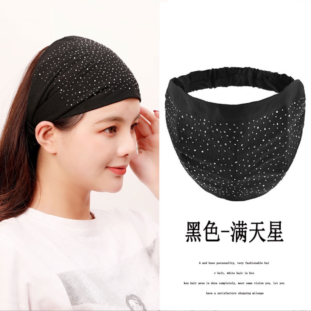 Bando Bandana Wanita korea/Headband Versi Korea Musim Gugur dan Musim Dingin/Ikat Kepala Bahan Rajut Pita Lebar/Ikat Kepala Penutup Kepala/Ikat Kepala Bunga/Syal Rambut/Aksesoris Penutup Kepala/Hiasan Kepala