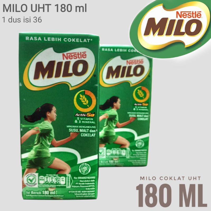 

Milo susu coklat UHT 180ml harga 1pcs khusus gosend