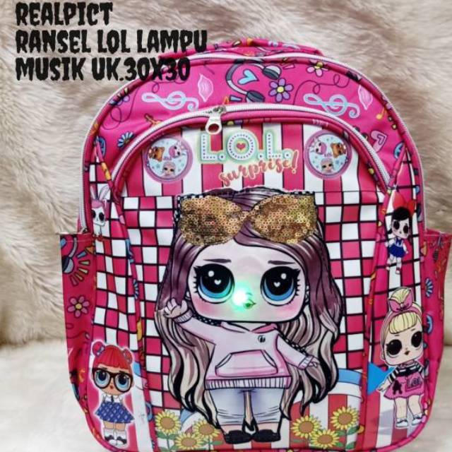 Tas anak lol led musik tas anak lol random