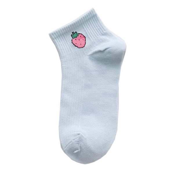 Kaos Kaki Ankle Motif Buah Import Cute / Kaos Kaki Semata Kaki Lucu Unik / TV-112-Biru