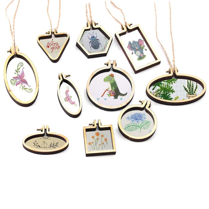 MIni Embroidery Frame Pendant