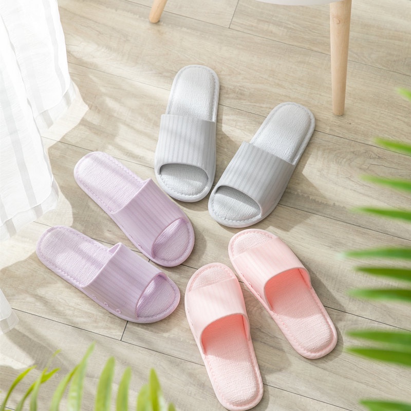 STT Sandal Slop Karet Polos 6500 Sendal Rumah Berkualitas Motif Garis Zigzag Sendal Kamar Mandi EVA Empuk Sendal Karet Couple Garis Home Slipper Anti Slip Wanita Pria Gaya Korea Murah Import-1