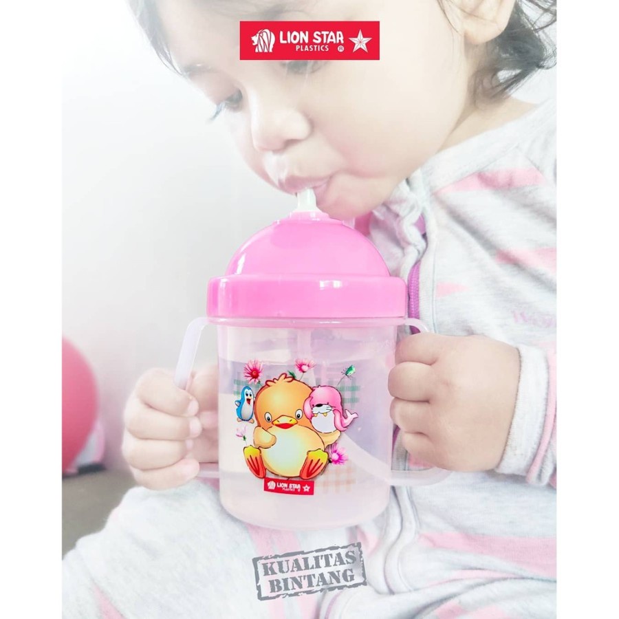 READY STOK Gelas Minum Anak Botol Karakter Merk Lion Star Gogo Mug GL 35 Botol Minum Travel Anak Kec