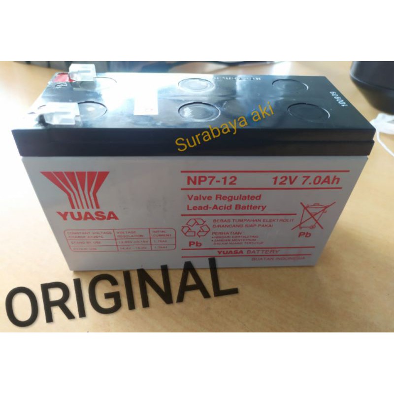 Yuasa 7ah Aki kering (MF battery) Yuasa 12v 12volt 7Ah 7 Ampere aki UPS aki mobil mainan sprayer ORIGINAL YUASA 7ah AKI SURABAYA AKI