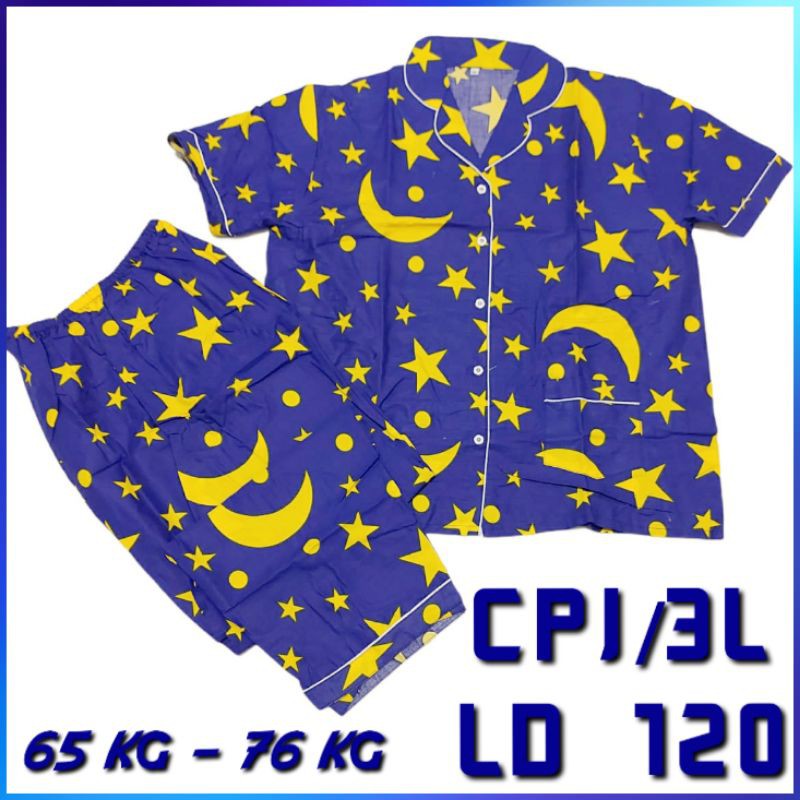 piama baju tidur setelan couple keluarga star moon nevi baru