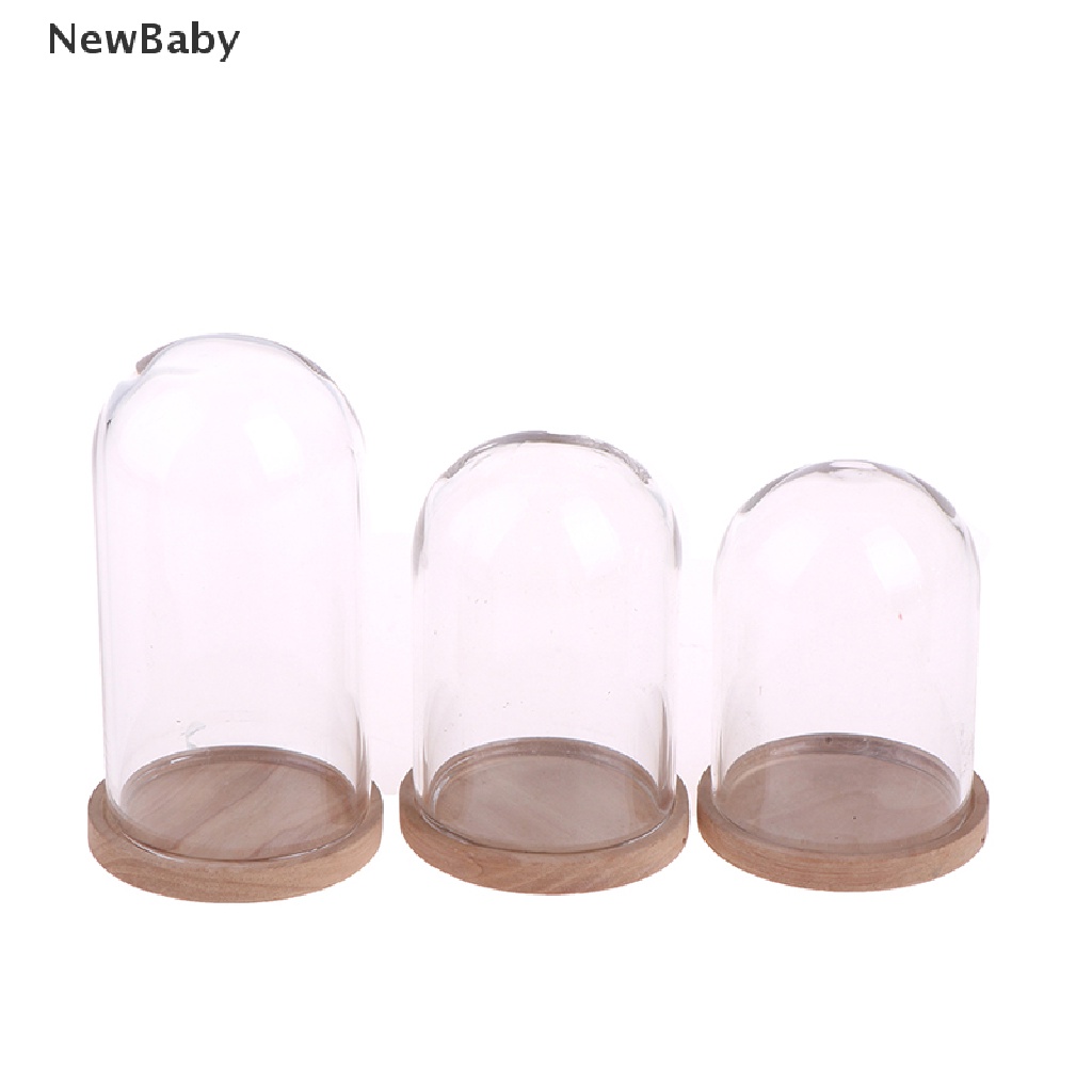 Newbaby Miniatur Toples Kaca Display Bunga Dengan Base Untuk Dekorasi Rumah Boneka 1: 12
