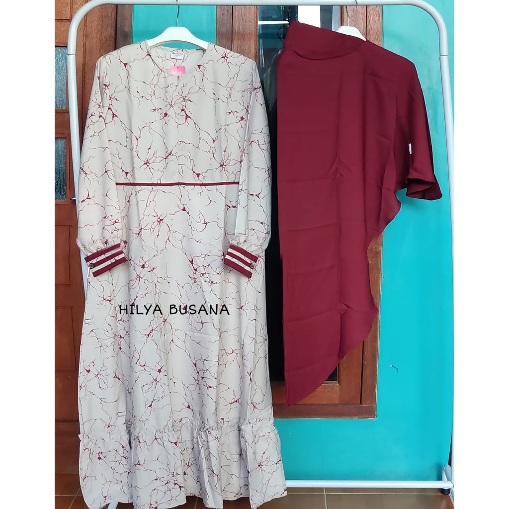 Gamis Rauna Set Jilbab / RK - 180, 181, 182 , 183 / Fashion Muslim