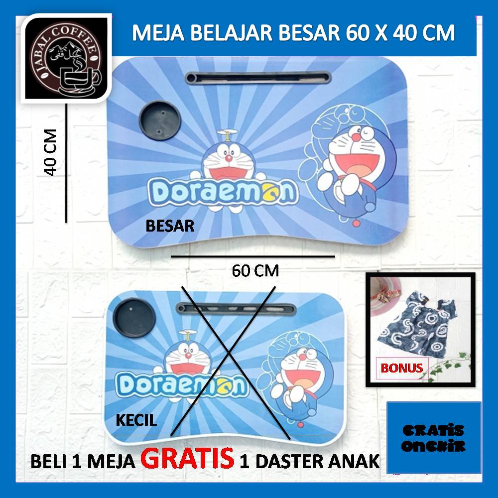 Meja Laptop Lipat Portable Gratis Celana Anak Ukuran 60 X 40 X 27 Cm / Meja Belajar Laptop Besar / Meja Belajar Lipat Karakter