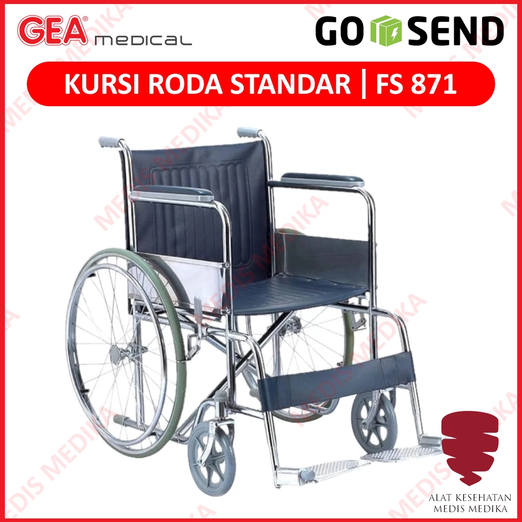 GOJEK ONLY Kursi Roda GEA FS871 Standar Wheel Chair FS 871 Ekonomis