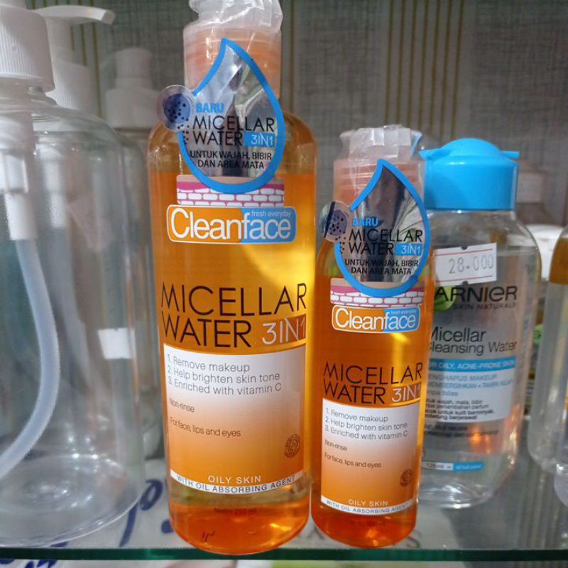 Jual Cleanface Micellar Water 3in1 For Oily Skin dan Normal Skin 100 ml ...