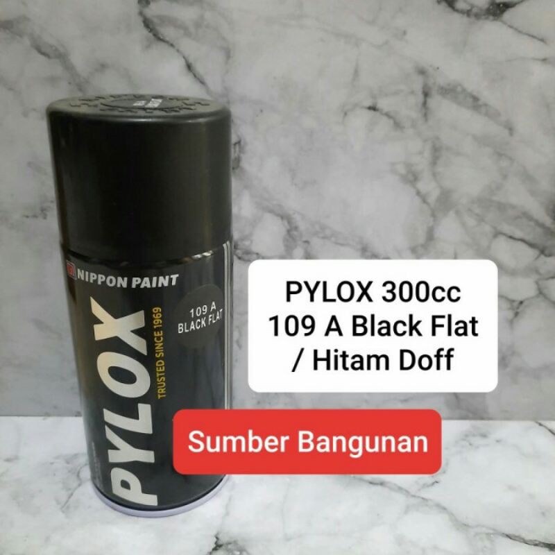 Pylox 300cc cat semprot warna dinding nippon paint - hitam doff