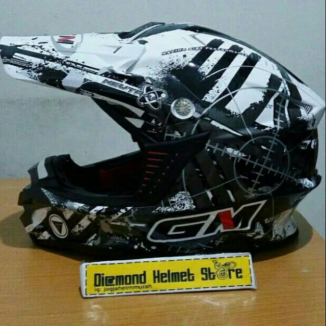 Helm GM Cross Supercross Neutron White Silver