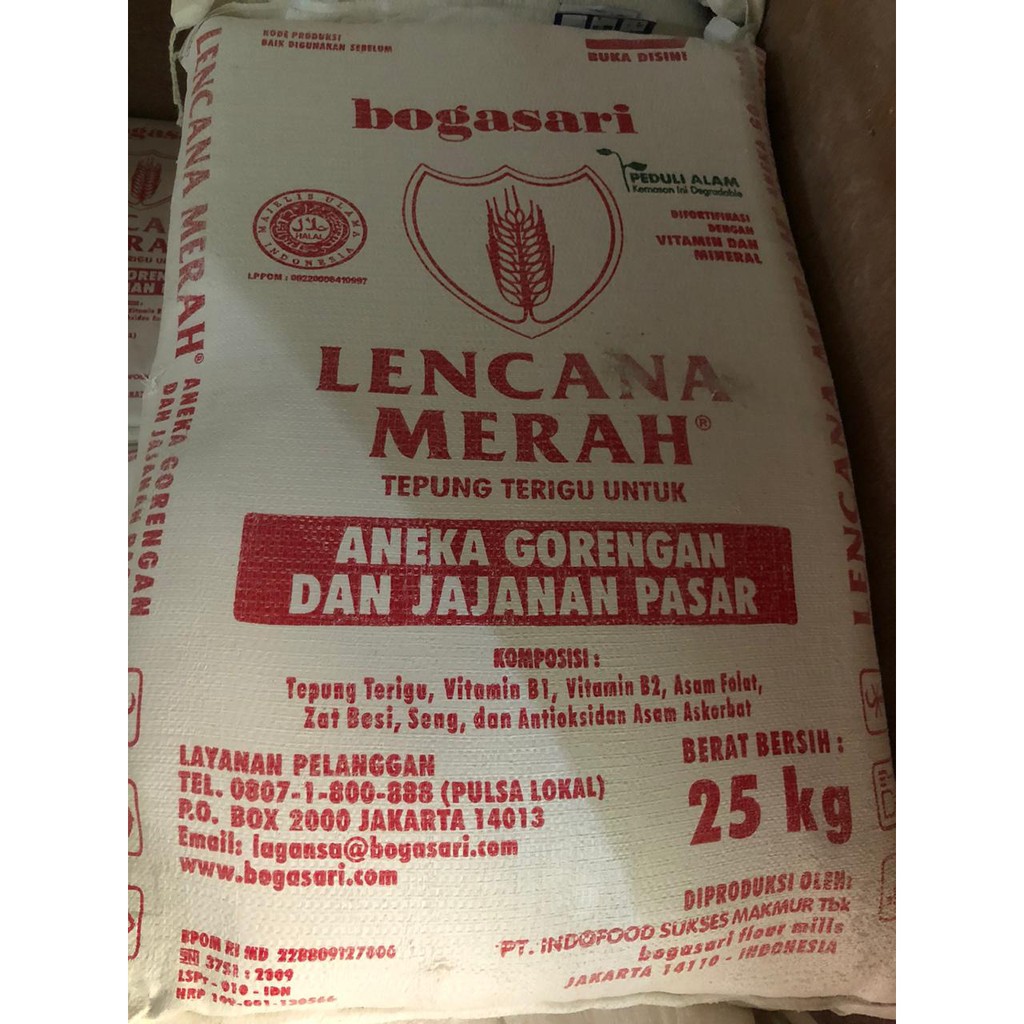 

Tepung Terigu Lencana Merah Kemasan Repack 1kg