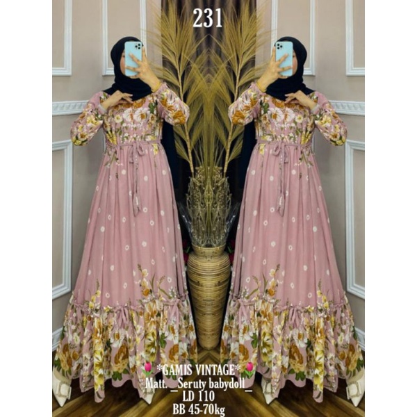 DRESS_GAMIS VINTAGE SERUTY BABYDOLL PREMIUM MURAH