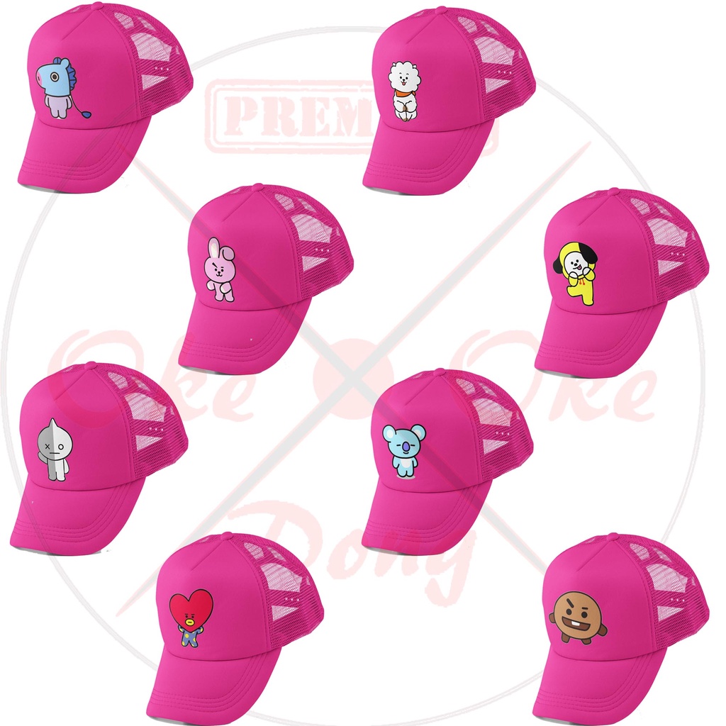 TOPI ANAK BT21 KARAKTER  TOPI JARING PREMIUM-1