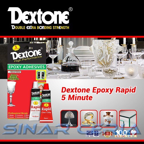 Lem Dextone Rapid - Clear - 5 M Lem Plastic Steel Dextone Epoxy Adhesive Rapid campur resin hardener