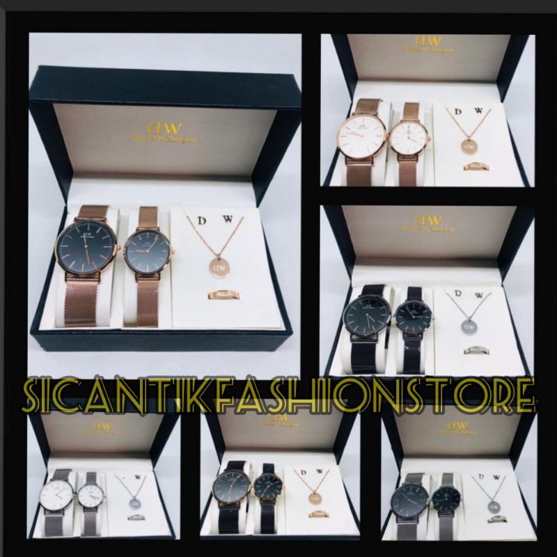 JAM TANGAN Wanita/Pria DW COUPLE 100%ORIGINAL FREE KALUNG CINCIN&amp;ANTING Jam tangan DW Terlaris mewah