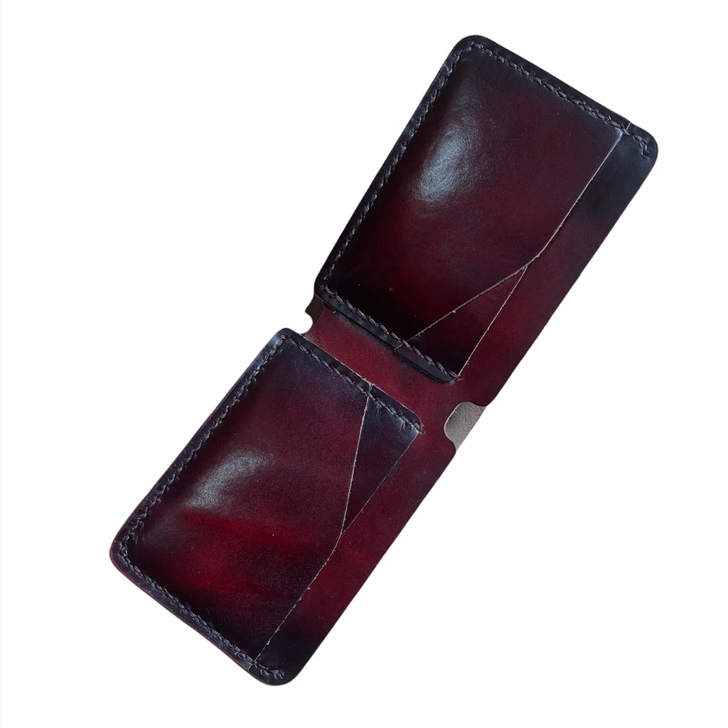 Jayuwan JYB05 Dompet Pria Kulit Sapi Asli Handmade Gradasi Merah Istimewa