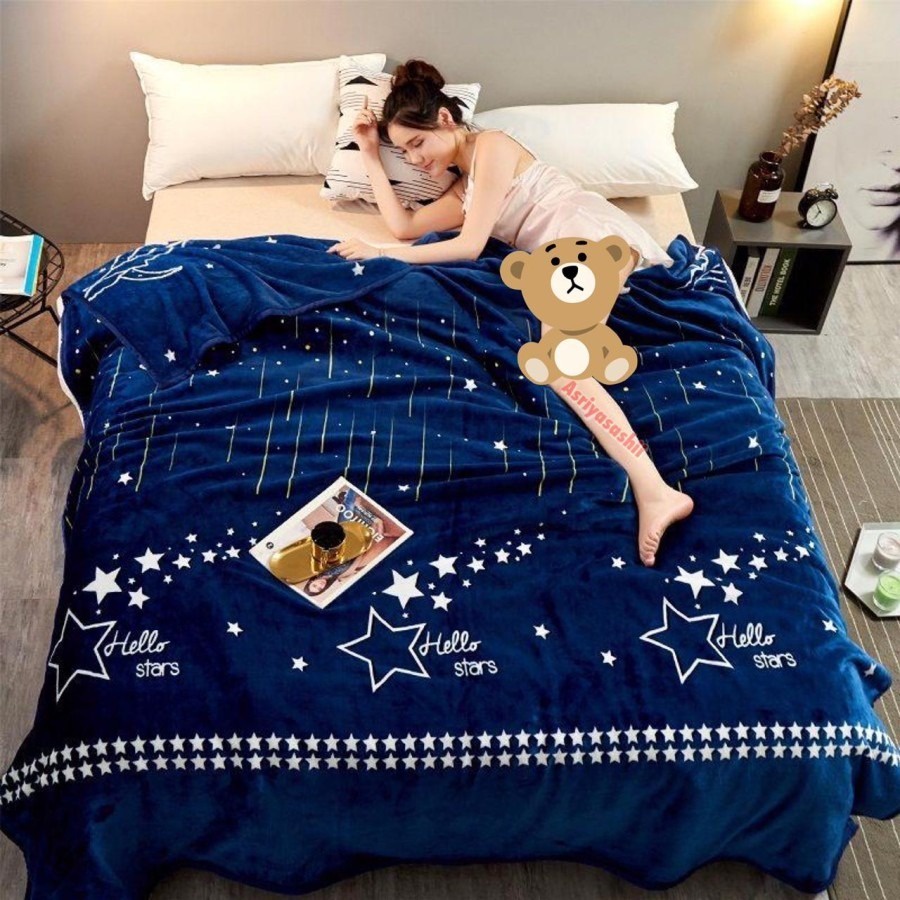 Selimut Dewasa Bulu Halus 150x200 Motif Cantik Terlaris Termurah Asriyasashi