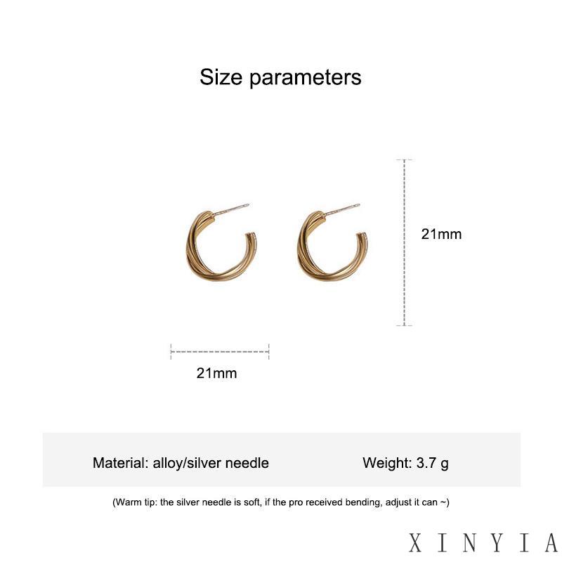 Anting Bentuk Geometris Bahan Logam Untuk Wanita