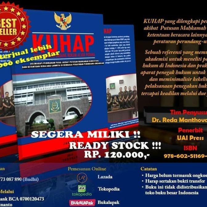 Buku Kuhap By Reda Manthovani Harga Promo