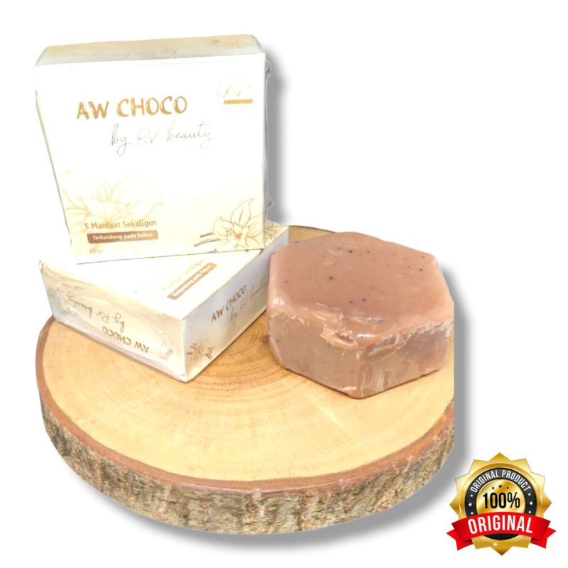 RV Beauty Aw Choco Sabun Pemutih Badan dan Wajah Whitening Scrub Badan 65gram