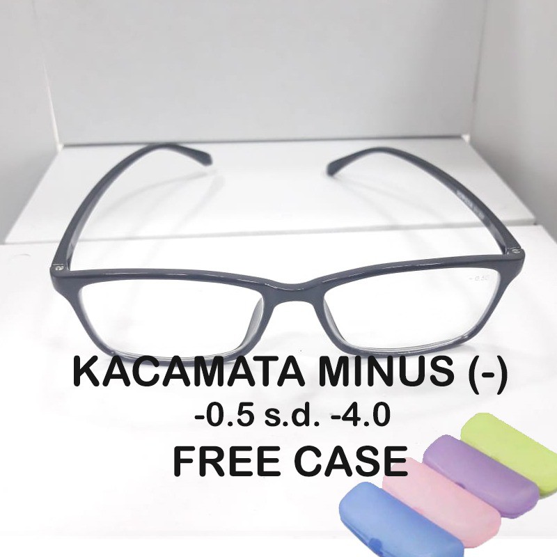 Kacamata Minus Pria dan Wanita Ukuran 0.50-4.00 + FREE CASE