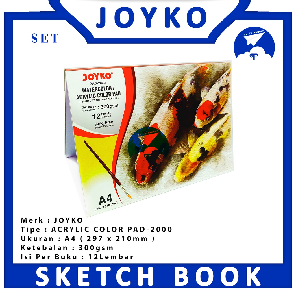 

BUKU GAMBAR CAT AKRILIK MERK JOYKO PAD-2000 [ PCS ]