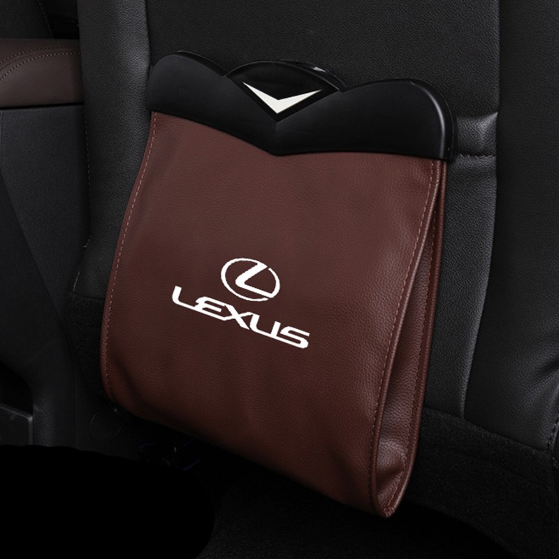 Car Organizer Seat Back Storage Bag Auto Leather Pocket Holder Car Trash Bin Garbage For Lexus IS250 NX200T RX200T CT200H ES250 RX350 RX300 NX300 RX270 GS350 UX200 GS300 LX470 LX570 ES300 IS430 LM350 NX300H