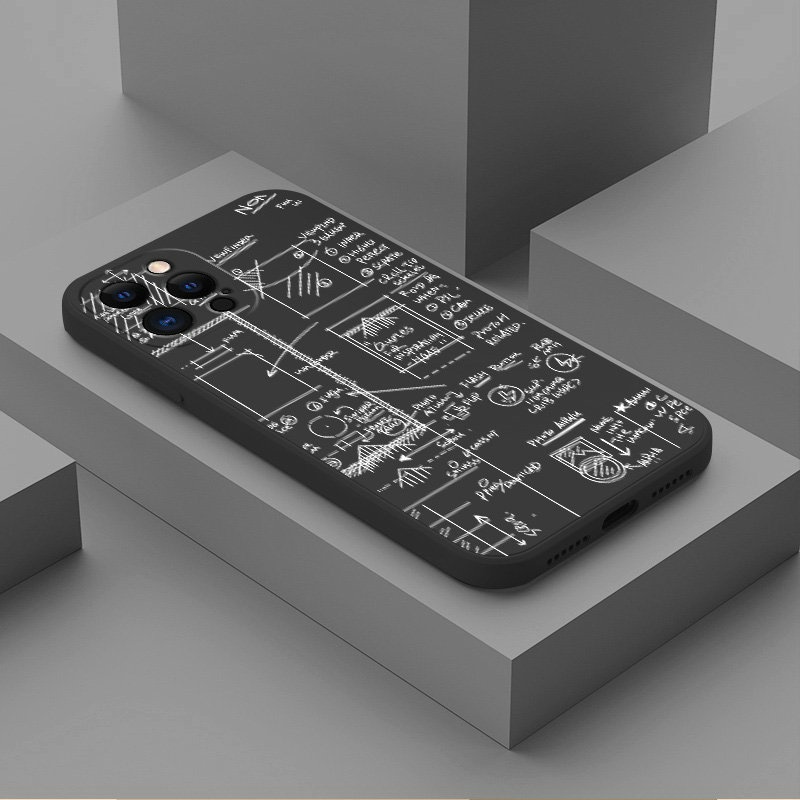 Case for Samsung Galaxy A53 A33 A32 A13 A22 A31 A12 M12 A03S A21S A72 A52 A52S A51 A71 A50 A50S A30S A20 A30 S21 S22 Plus Ultra 5G 4G Soft TPU Straight Edge Phone Case Motif Black Math Draft-#59-Black