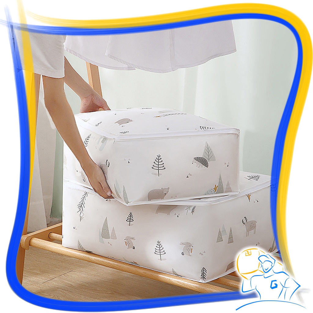 Tempat Penyimpanan Pakaian Anti Debu Kantong Baju Lemari Bed Cover Plastik  Ukuran Jumbo Storage Cloth Dust Cover