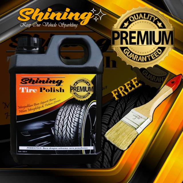 Semir Ban Mobil dan Motor SHINING PREMIUM, Dashboard, Kulit, Karet, Pengkilap Isi 1000ml