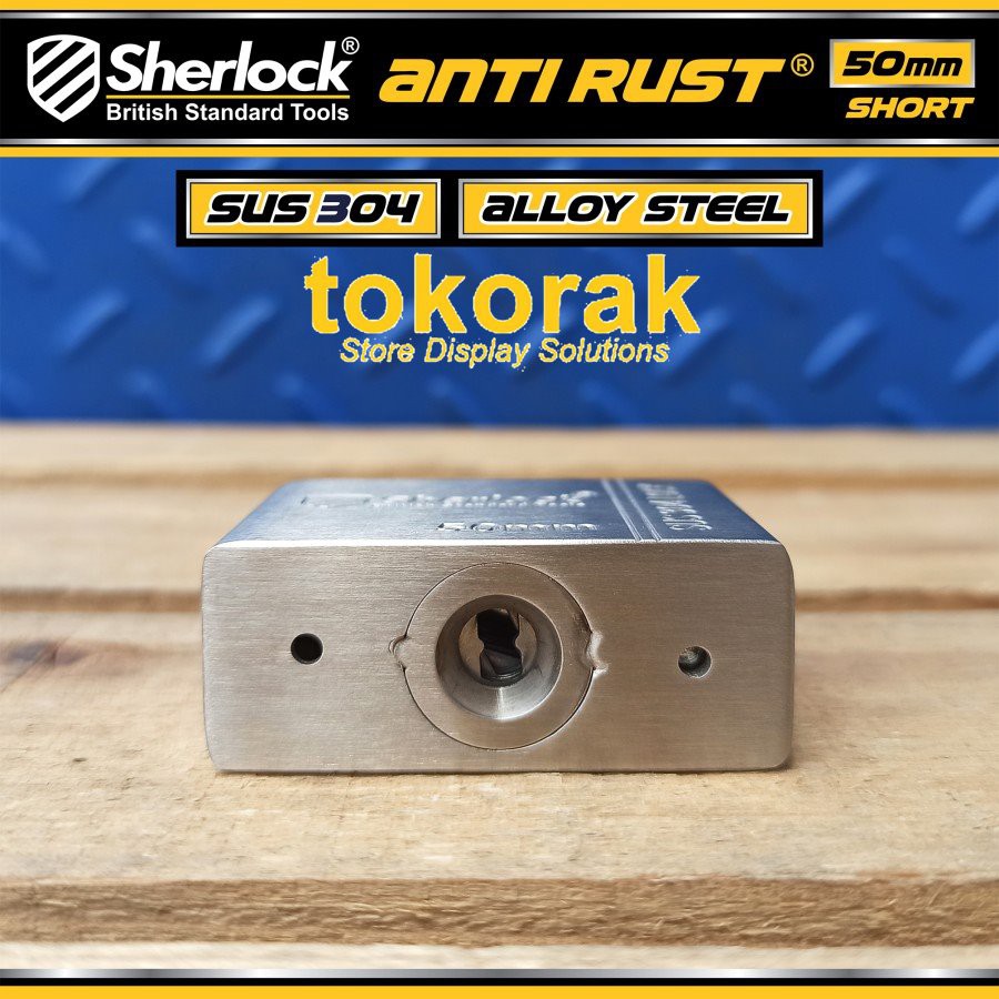 GEMBOK STAINLESS 304 ANTI RUST 50MM PDK SHERLOCK - GEMBOK ANTI KARAT