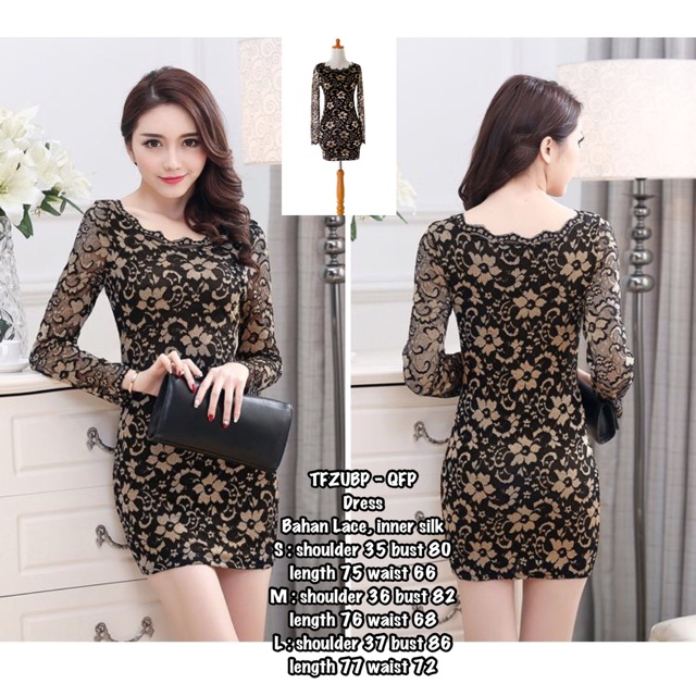 TFZUBP MINI DRESS LACE DRESS PESTA DRESS KETAT