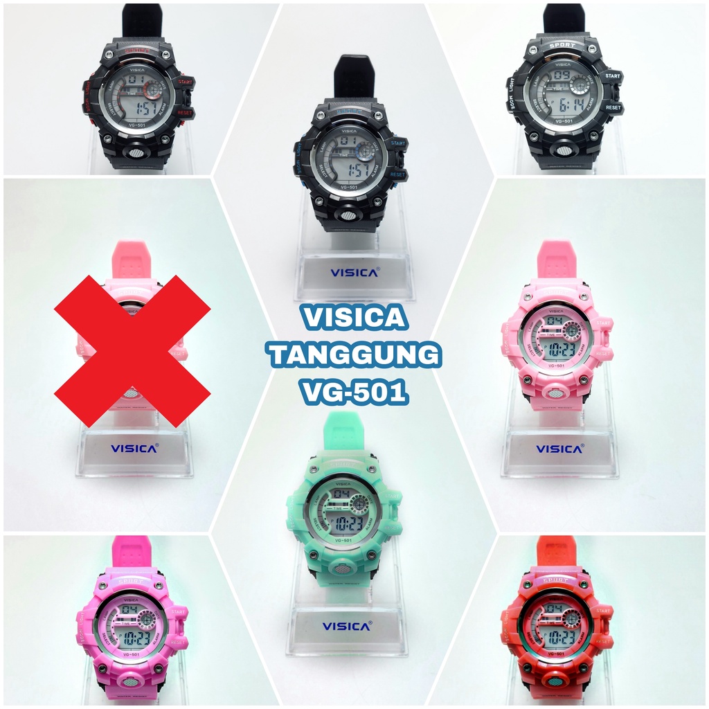 JAM TANGAN STRAP RUBBER MODEL BULAT | JAM TANGAN DIGITAL TYPE VG-501