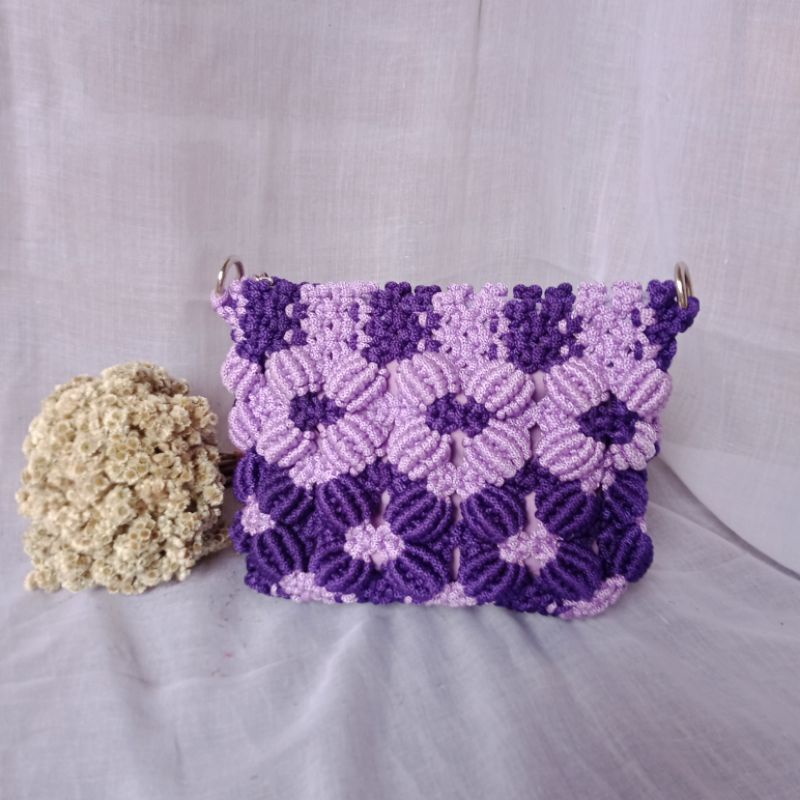 Tas Tali Kur Motif Bunga Kemiri