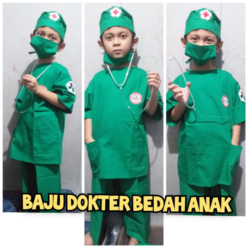 Baju karnaval dokter bedah anak untuk umur(2-8)thn