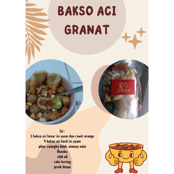 

bakso aci granat / boci ayam cincang pedas